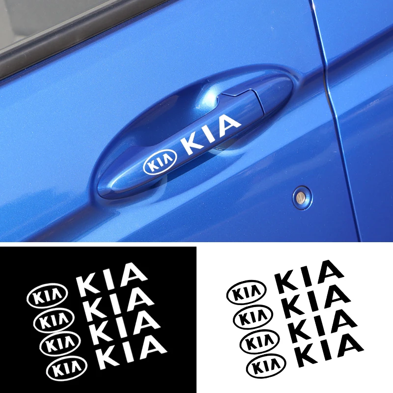 

4pcs Car Door Handle Rear Mirror Window Stickers For KIA K2 K3 K5 Sorento Sportage R Rio Soul cap car styling Auto Accessories