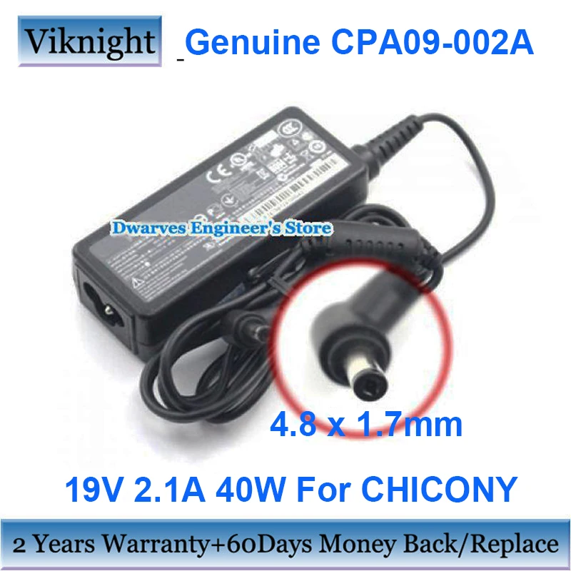 Оригинальный CPA09 002A CHICONY 19V 2.1A адаптер переменного тока для Clevo W952AU N240BU W950JU N750BU N750WU