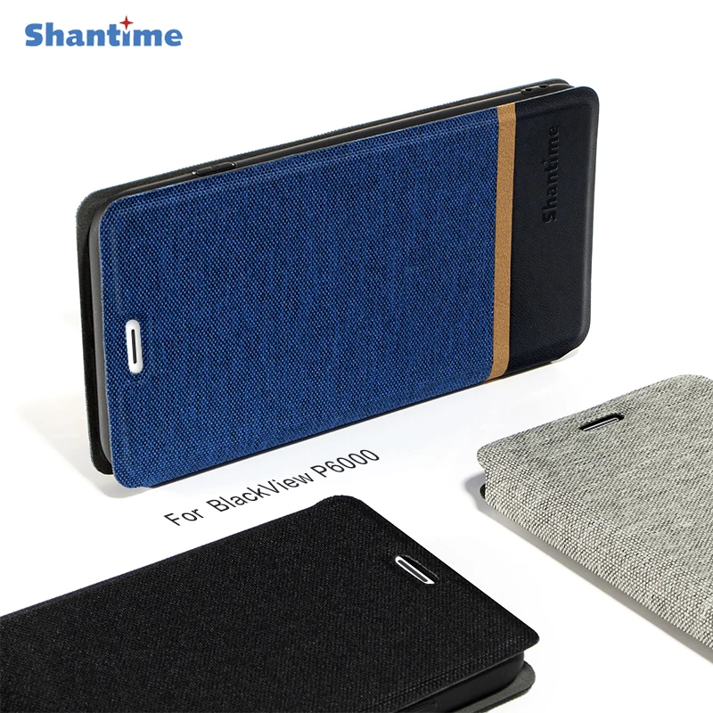 

Canvas Case For BlackView P6000 Case Cover Flip Leather Soft Silicone Kickstand Book Cover For BlackView P6000 Phone Case
