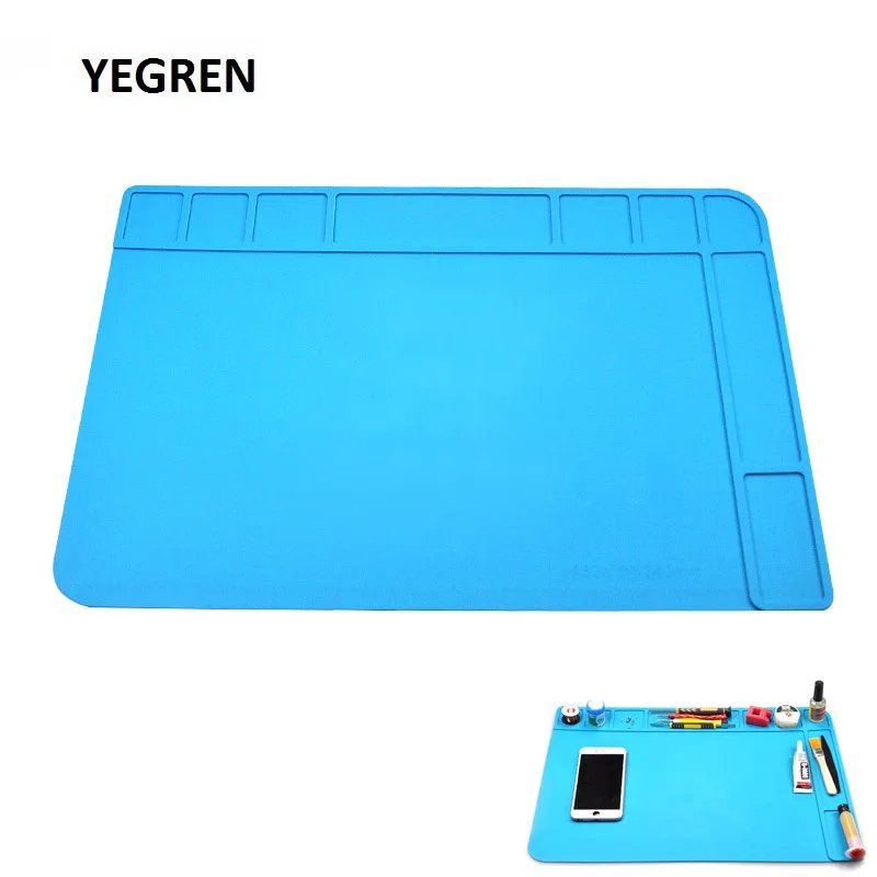 

480x340mm Large Insulation Pad Stereo Microscope Silicone Working Mat Multi-component Placed Silicone Pat for PCB Repairing