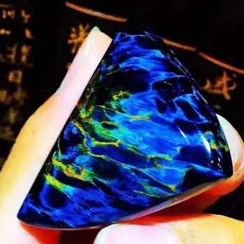 

Certificate Natural Blue Pietersite Gemstone Cat Eye Women Pendant 46x37.3x10mm Chatoyant Gemstone Jewelry AAAAAA