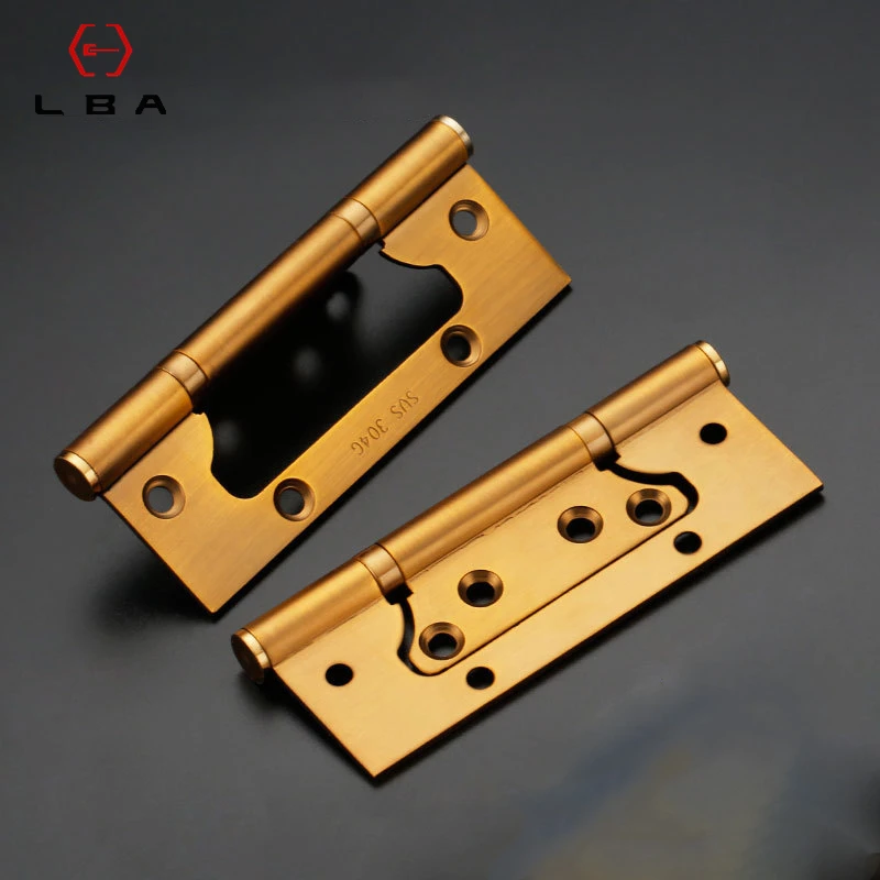 LBA High-Grade 304D Stainless Steel Decorative Furniture Door Hinge Mother-in-law Hinge 4" 5" Wooden Door Bearing Folding Hinge