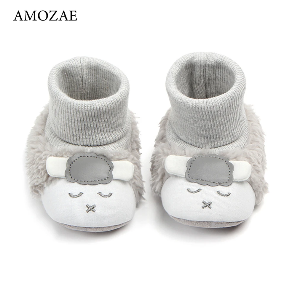 

2020 Winter Baby Boys Girls First Walkers Cute lamb Sleeve Boots Soft-soled Warm Baby Shoes Baby Toddler Shoes