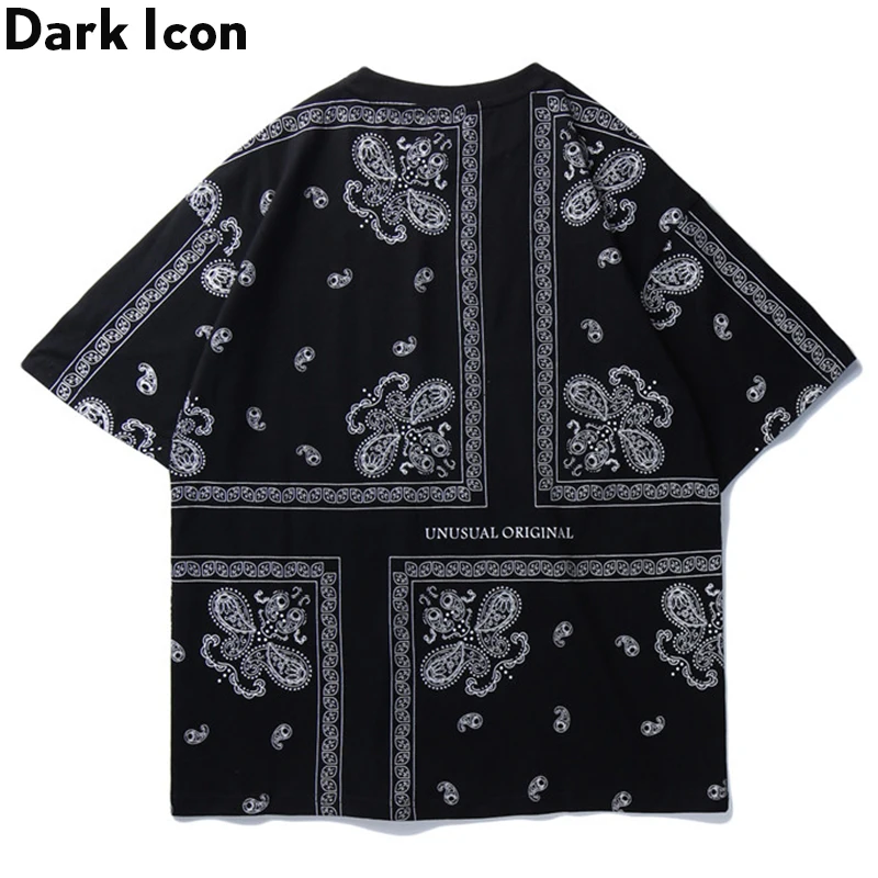 Dark Icon Bandana Футболка мужская женская с вырезом лодочкой Paisly мужские футболки хип-хоп Футболка уличная одежда