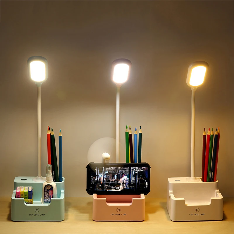 

Multi-Function LED Desk Lamp Touch Switch USB Rechargeable 0-100% Dimmable Table Light For Bedroom Reading Study