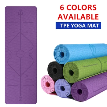 

1830*610*6mm TPE Yoga Mat with Position Line Non Slip Carpet Beginner Mat Environmental Fitness Gymnastics Anti-Slip Yoga Mats