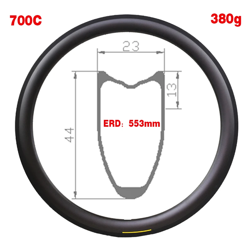 380gTubularERD553mmCarbonRoadRimHightemperatureandwear