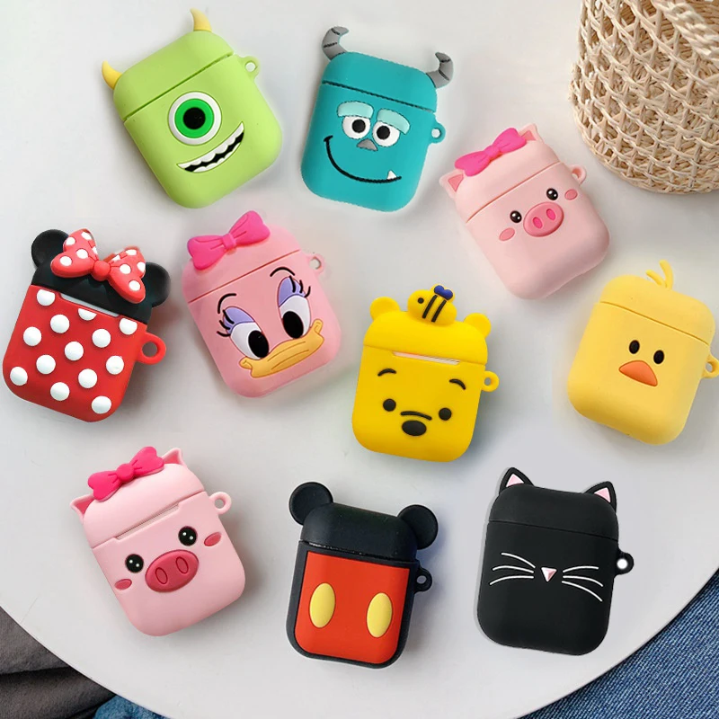 

Cute For AirPods 2 Case Cartoon silicon Protective Cover Air Pod Case Earphone Case For Air pods Headphone Carrying box fundas