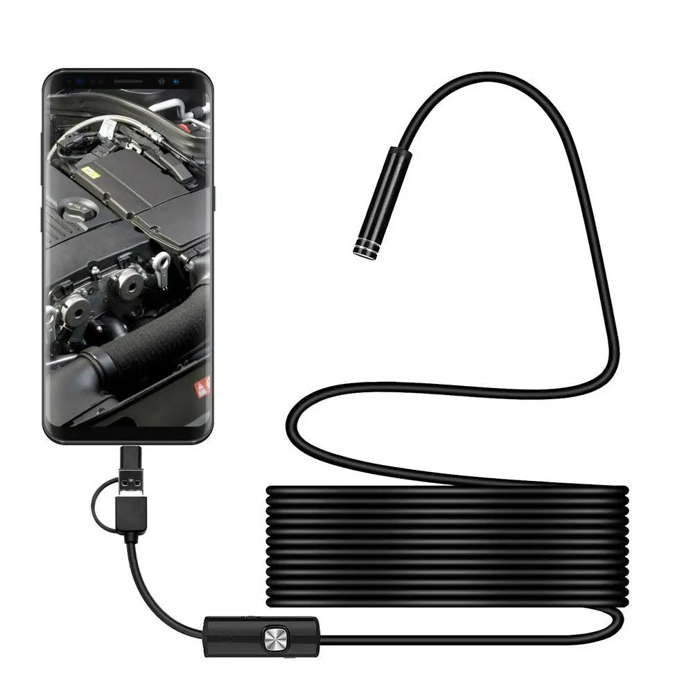 

3 in 1 HD 1m to 5m 7mm Android Mobile Phone Computer Endoscope Repair Lock Waterproof Pipe Miniature Camera