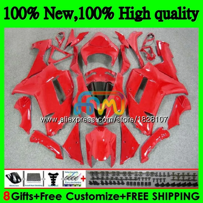 Корпус для KAWASAKI ZX 6R 6 R 600CC ZX636 10BS. 73 ZX-636 ZX600 600 CC все красный ZX-6R ZX 636 ZX6R 07 08 2007 2008 Обтекатели комплект Лидер продаж