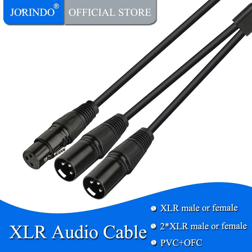Jorinдо 0 5 м/футов XLR штекер или гнездо к 2 микрофонный линейный аудио Удлинительный