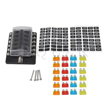 

BQLZR CS-579A4 12-way Car Automotive Screw Fuse Box Holder with LED Indicator