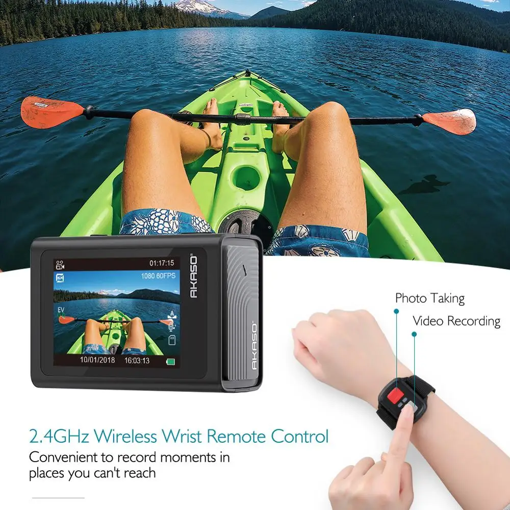 Экшн камера Brave 6 AKASO WiFi 4K 20MP Голосовое управление EIS 30m Водонепроницаемая с