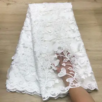 

3d lace flowers sequins lace fabric latest nigerian lace styles french party lace fabrics 5 yards 2019 tulle fabric