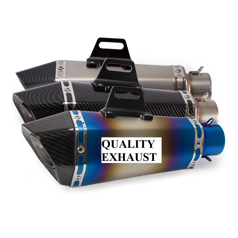 1.5-2"Inlet Motor Exhaust Carbon Fiber Muffler with Removable DB Killer for Street or Sport Dirt Bike and Scooters