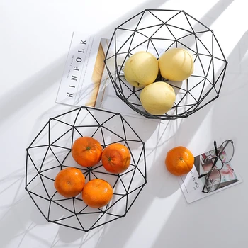 

1Pc Kitchen Basket Container Bowl Metal Wire Basket Kitchen Drain Rack Fruit Vegetable Storage Holder Snack Tray Storage Bowl