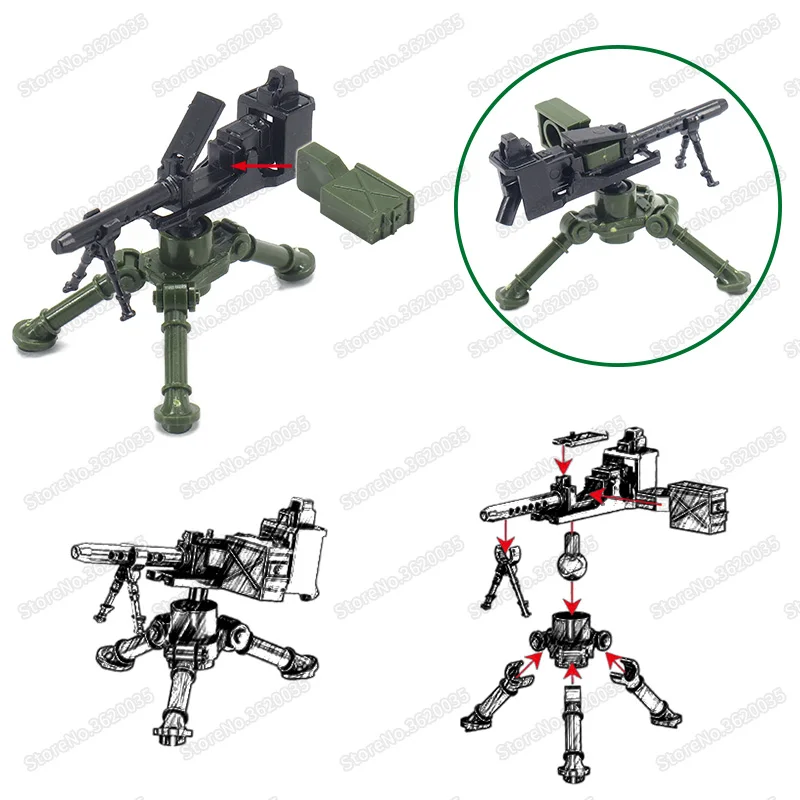 

Legoinglys M2 Air Guns Military Assemble Building Blocks Figures Weapons ww2 Army Soldier Equipment Moc Child Christmas Gift Toy