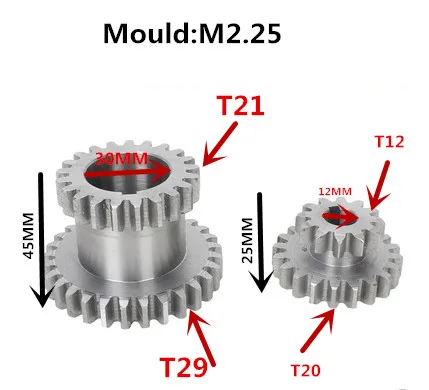 2 шт./компл. CJ0618 зубья T29xT21 T20xT12 двойные дуги Металла Токарный Станок шестерни дублирующая шестеренка двойной шестерни