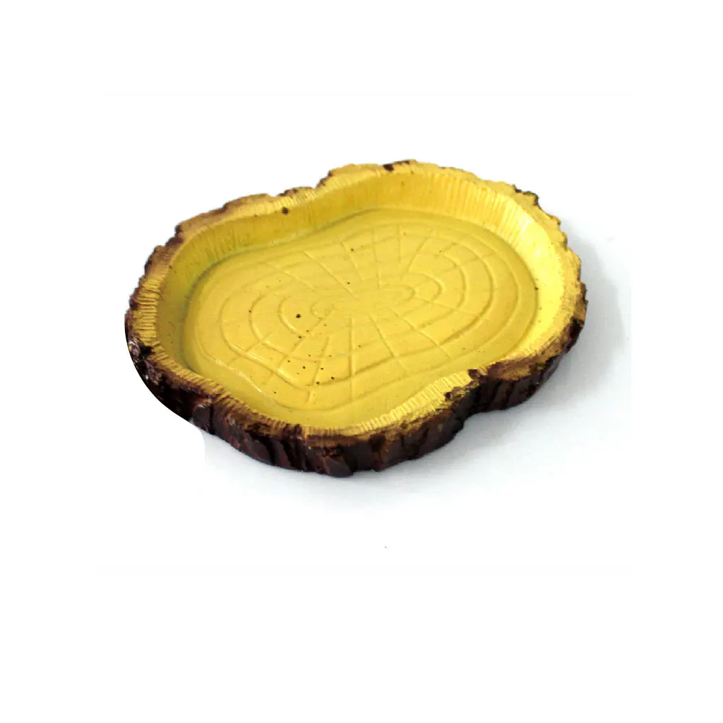Reptile Home Decoration Resin Feeding Bowl Tortoise Gecko Food Water Dish