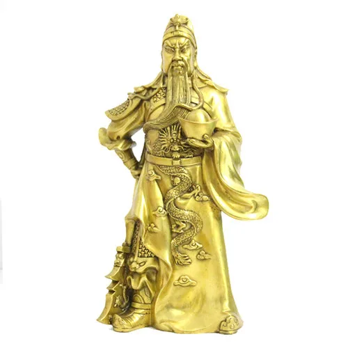 Чистая медь Бог богатства Guan Gong украшения из металла Guan Erye Бронзовая статуя украшения для дома и офиса подарки - Цвет: A