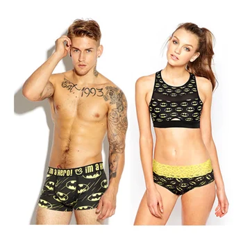 

Sexy Couples Panties Women Cotton Lace Underwear Men Short Boxes Print Underwear Lovers Briefs Fashion New Valentine's Day Gifts