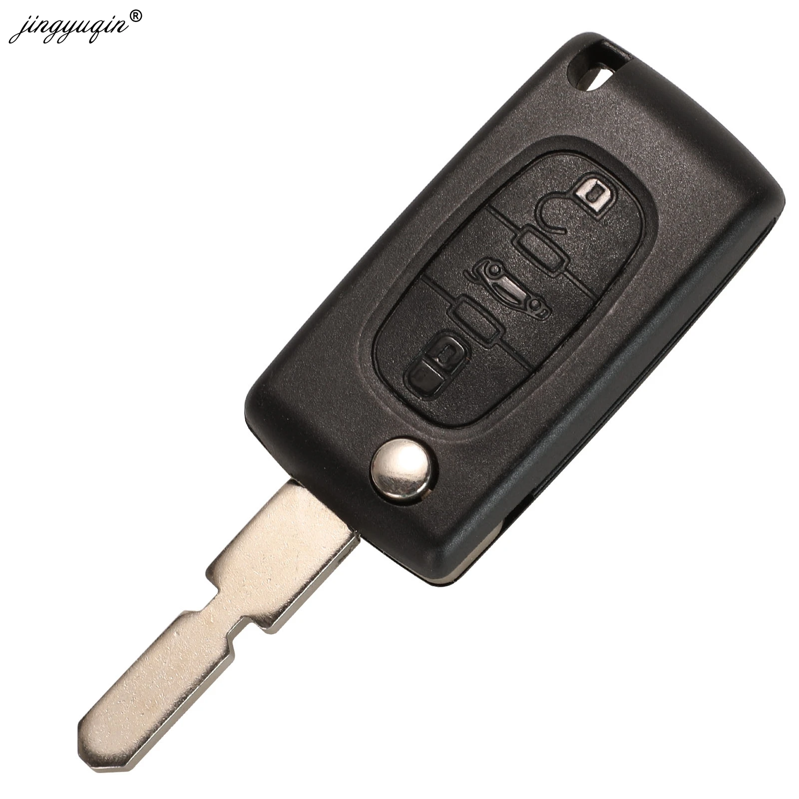 Автомобильный откидной ключ jingyuqin с 3 кнопками для Peugeot 406 607 корпус дистанционного