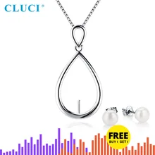 CLUCI, Настоящее серебро, 925 жемчуг, кольцо для женщин, Стерлинговое Серебро, овальная форма, простые подвески