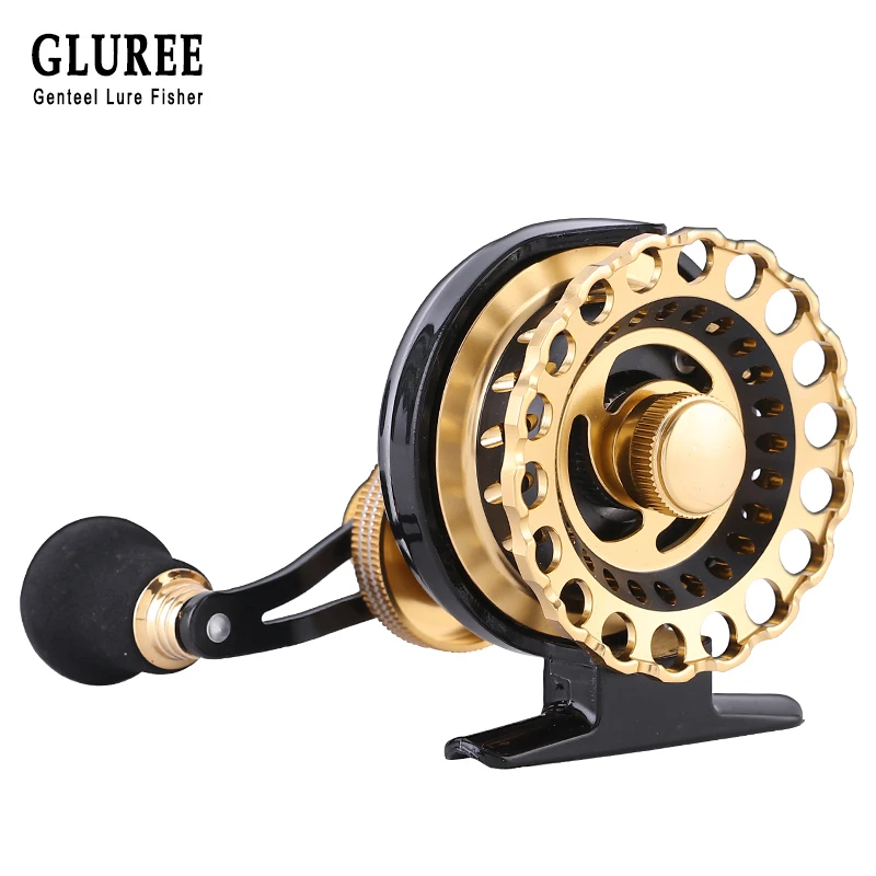 

GLUREE Fishing Rafts Saltwater Fly Fishing Reel Metal Line Cup 6+1BB 2.6:1 Left/Right Hand Optional Bait Casting Ice Front Wheel