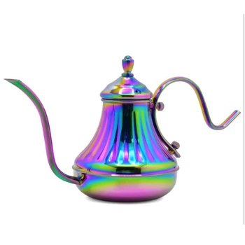 

Pour Over Coffee Kettle 304 Stainless Steel Rainbow/Silver/Bronze Drip Coffee Pot 420ml