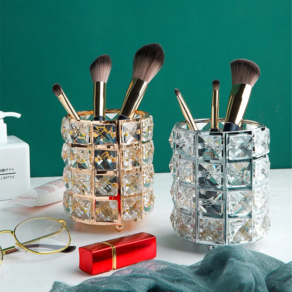 

Nordic Makeup Brush Storage Jar Eyebrow Pencil Comb Finishing Box Office Desktop Pen Holder Kitchen Tableware Organizer Jars