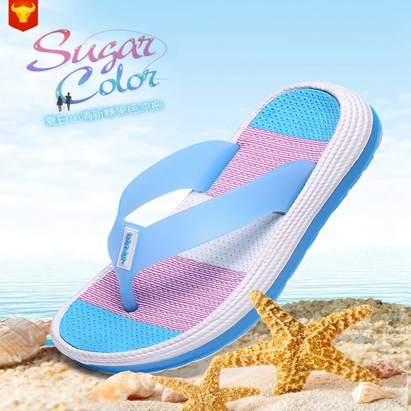 

Summer new sports soft bottom thick decompression cushioning non-slip beach increased flip-flops women's shoes rainbow shoes