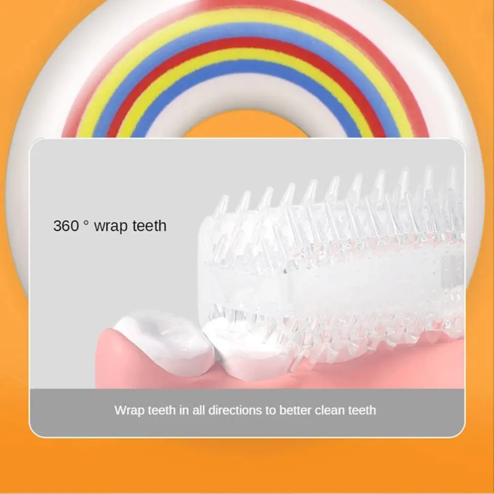 Children 360 Degree Doughnut Manual Toothbrush Kids Silicone U-shaped Tooth Brush Cartoon Gift For 2-6-12 Years Old 4
