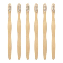 6 шт./партия зубная щетка из натурального чистого бамбука, портативная Мягкая зубная щетка для волос, экологически чистые щетки, инструменты для ухода за полостью рта