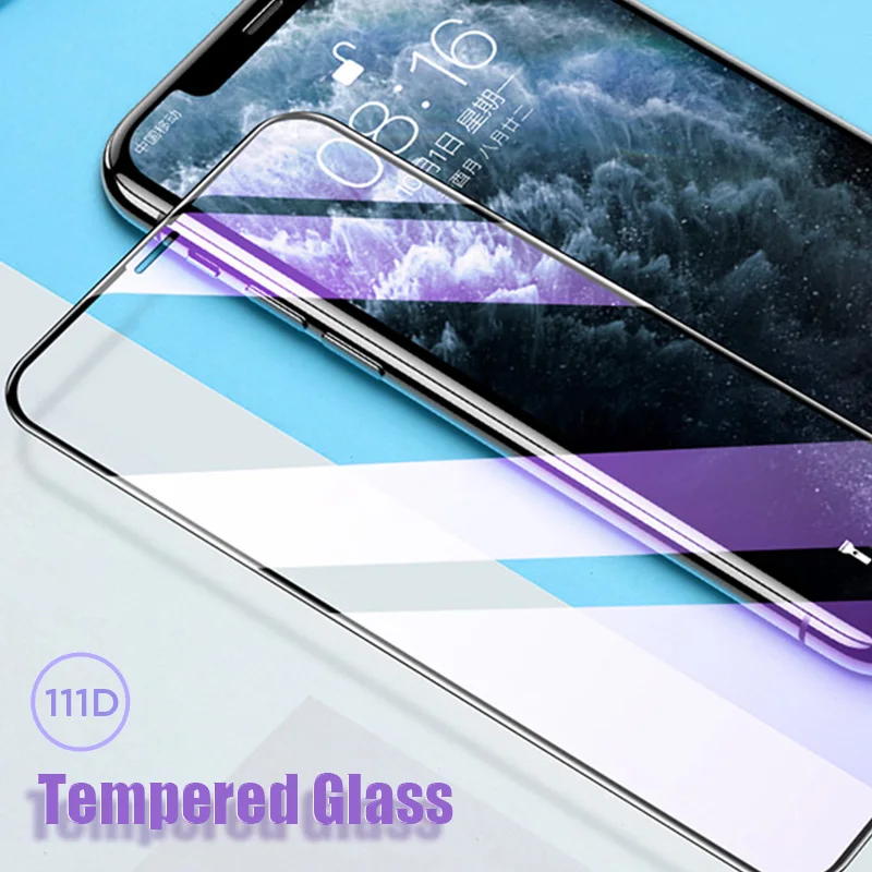 111D Screen Protector Safety Film Tempered Glass for iPhone 11 12 Pro X Xr Xs Max Protective 7 8 6 6S Plus 5 5S SE | Мобильные