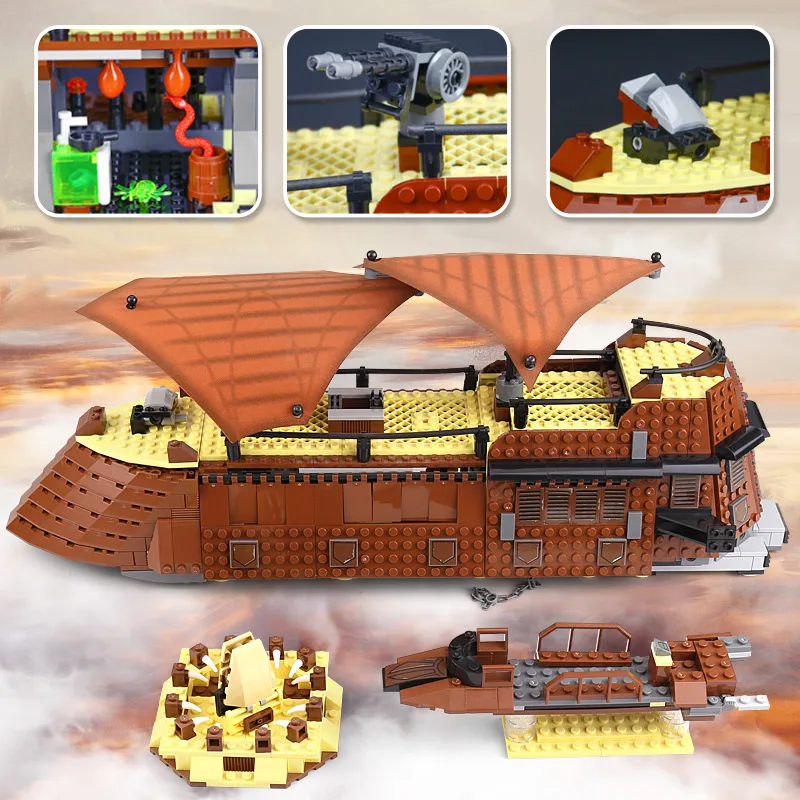 Звездная серия Wars 05090 Jabba Парусная баржа возврат джедаев совместимые 6210 строительные блоки кирпичи детские игрушки