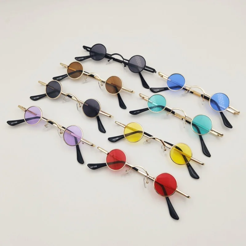 Retro Mini Sunglasses Round Men Metal Frame Gold Black Red Small Round Framed Sun glasses For Women Driver Goggles