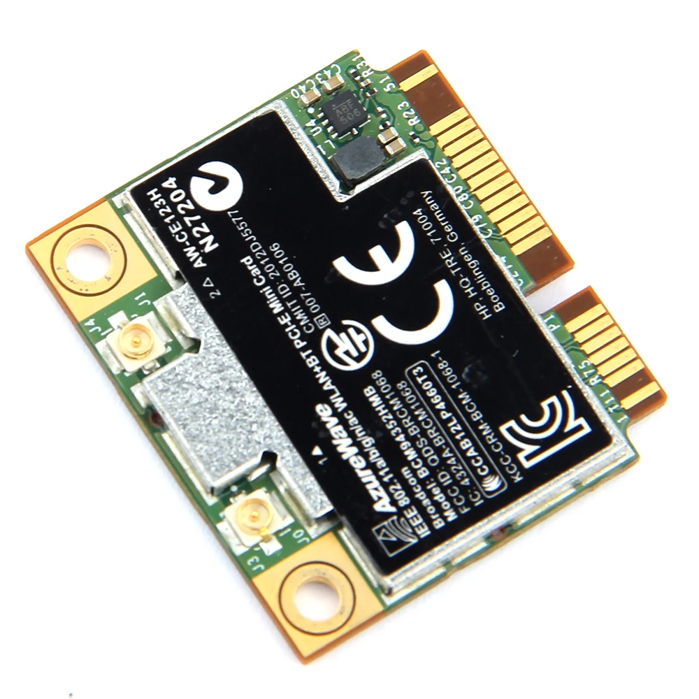 Двухдиапазонный AzureWave AW-CE123H BCM4352 BCM94352HMB Половина мини PCIe 802.11AC 867 Мбит/с беспроводной WiFi WLAN Bluetooth pci сетевая карта