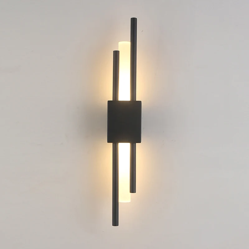 night lamp for bedroom wall Modern Stylish Bronze Gold And Black 50cm Pipe LED Wall Lamp For Living Room Hallway Corridor Bedroom Sconces Light Fixture wall light with switch