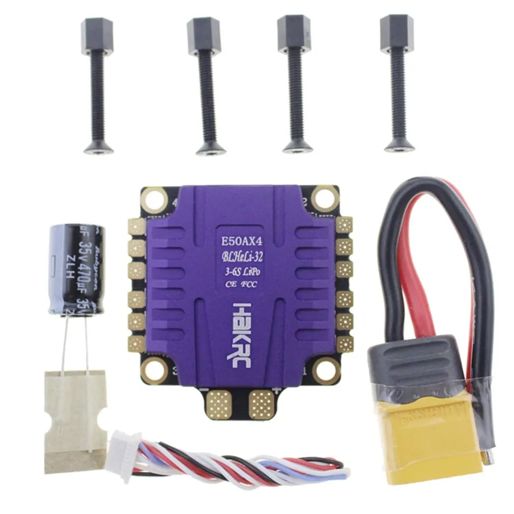 

HAKRC ESC 4-In-1 50A 3-6S BLHeli_32 5V 3A BEC Dshot1200 Mini Size ESC for DIY FPV Racing Drone With Heat Dissipation