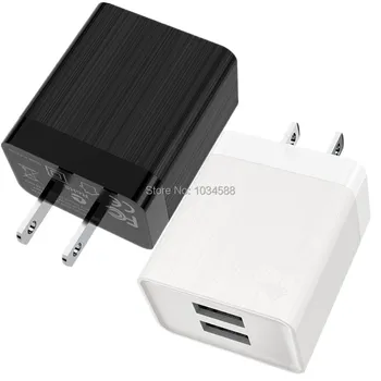 

500pcs/lot Dual Ports Eu US Wall Charger Power Adapter For iphone 7 8 x samsung android phone pc mp3