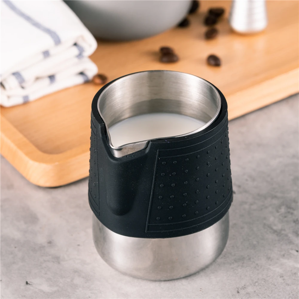 Stainless Steel Silicone Milk Frothing Pitcher Coffee Art Milk Creamer Frother Jug Espresso Coffee Latte Cappuccino Pitcher_voghion.com