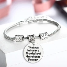 12 шт любовь между дедушкой и дедушкой навсегда браслеты семья дедушка подарки на день рождения Любовь бисера ювелирный браслет из цепочек