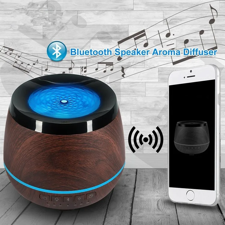 GRTCO интеллектуальная bluetooth-колонка, Эфирный Электрический диффузор для масла, очиститель и освежитель воздуха древесины, увлажнитель со светодиодной подсветкой