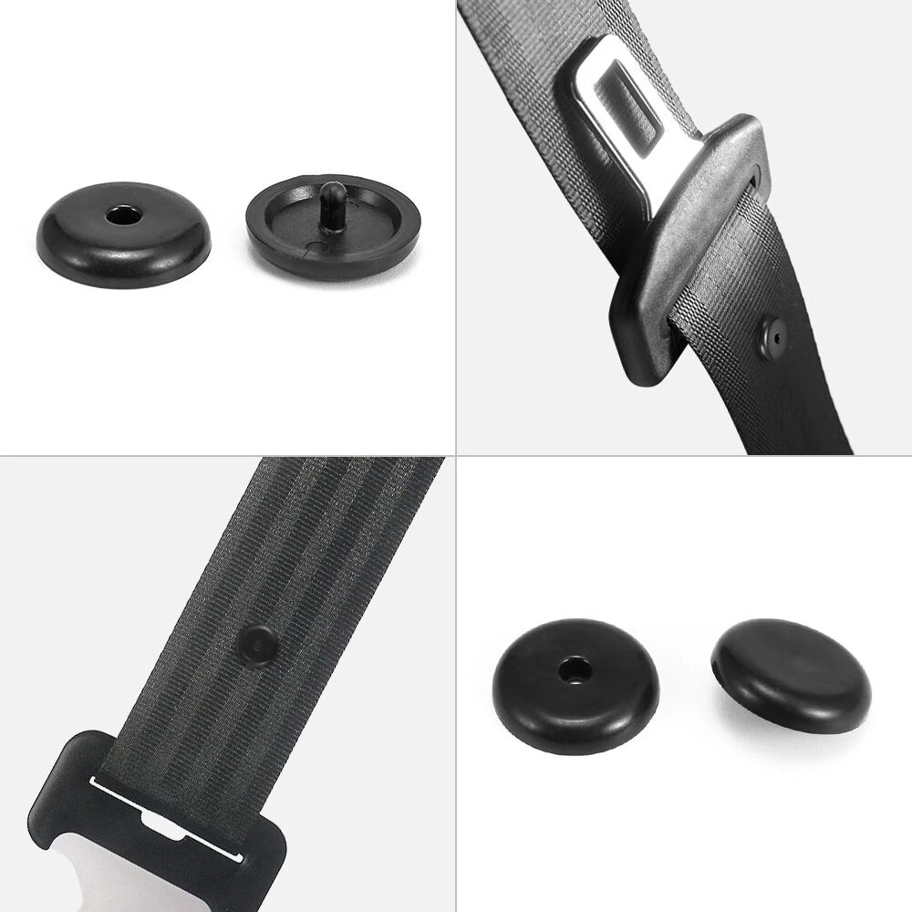 Black Safety Clip Limit Buckle Stop Button Retainer Seat Belt Stopper