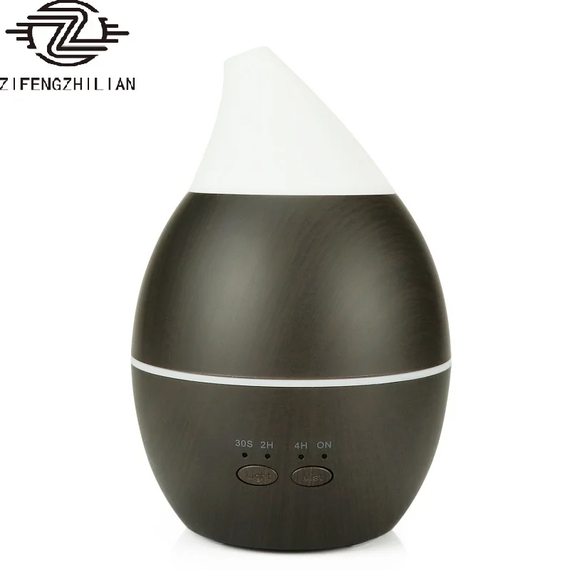 

ZIFENGZHILIAN 300ml Ultrasonic Electric aroma machine Air Humidifier White Wood Grain remote control 7colors LED Lights for home