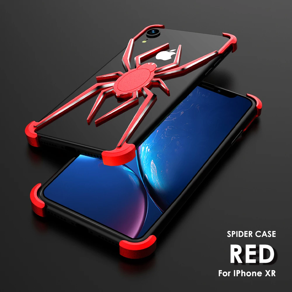 Spider serial Shockproof Armor Phone Back Case For i X XR XS MAX Silicone Hybrid Hard PC Three Proofing Case Cover - Цвет: For i XR