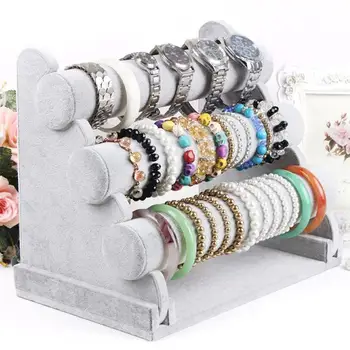 

3-Tier Jewelry Bracelet Watch Bangle Display Holder Stand Showcase T-bar Stand Rack Bracele Holder Organizer 30 X 27.5 X 25 Cm