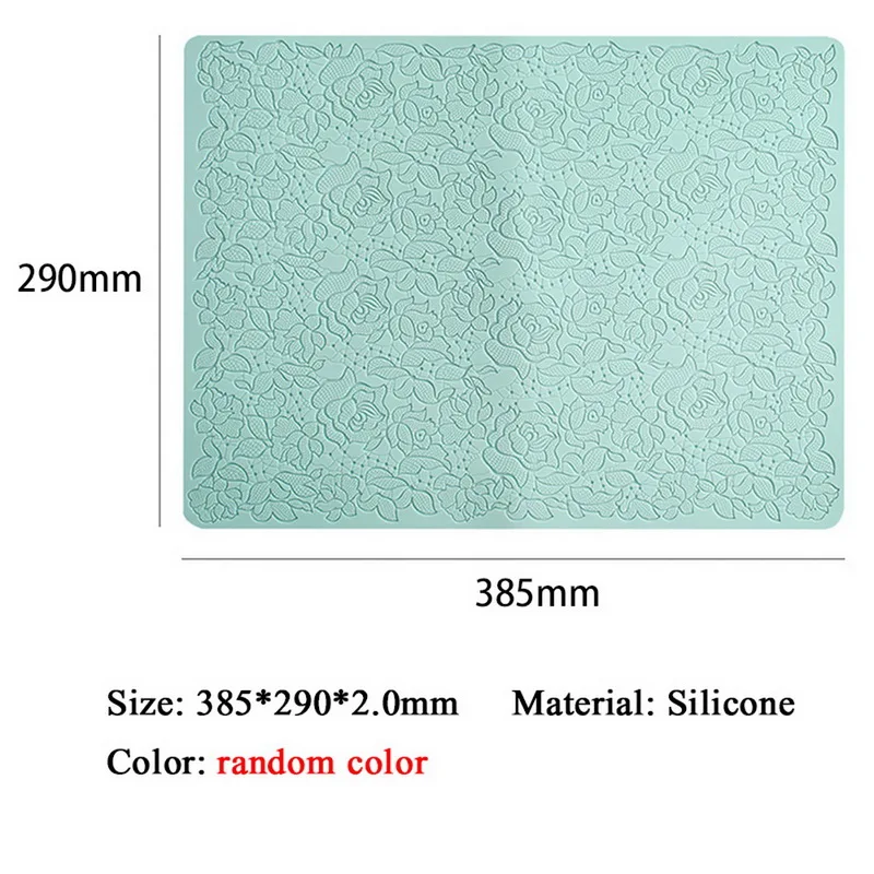 random color Силиконовая форма, кружевной коврик, помадка, форма для украшения торта, инструменты для торта, помадка, впечатление, цветочный узор, кухонные инструменты для выпечки - Цвет: random color