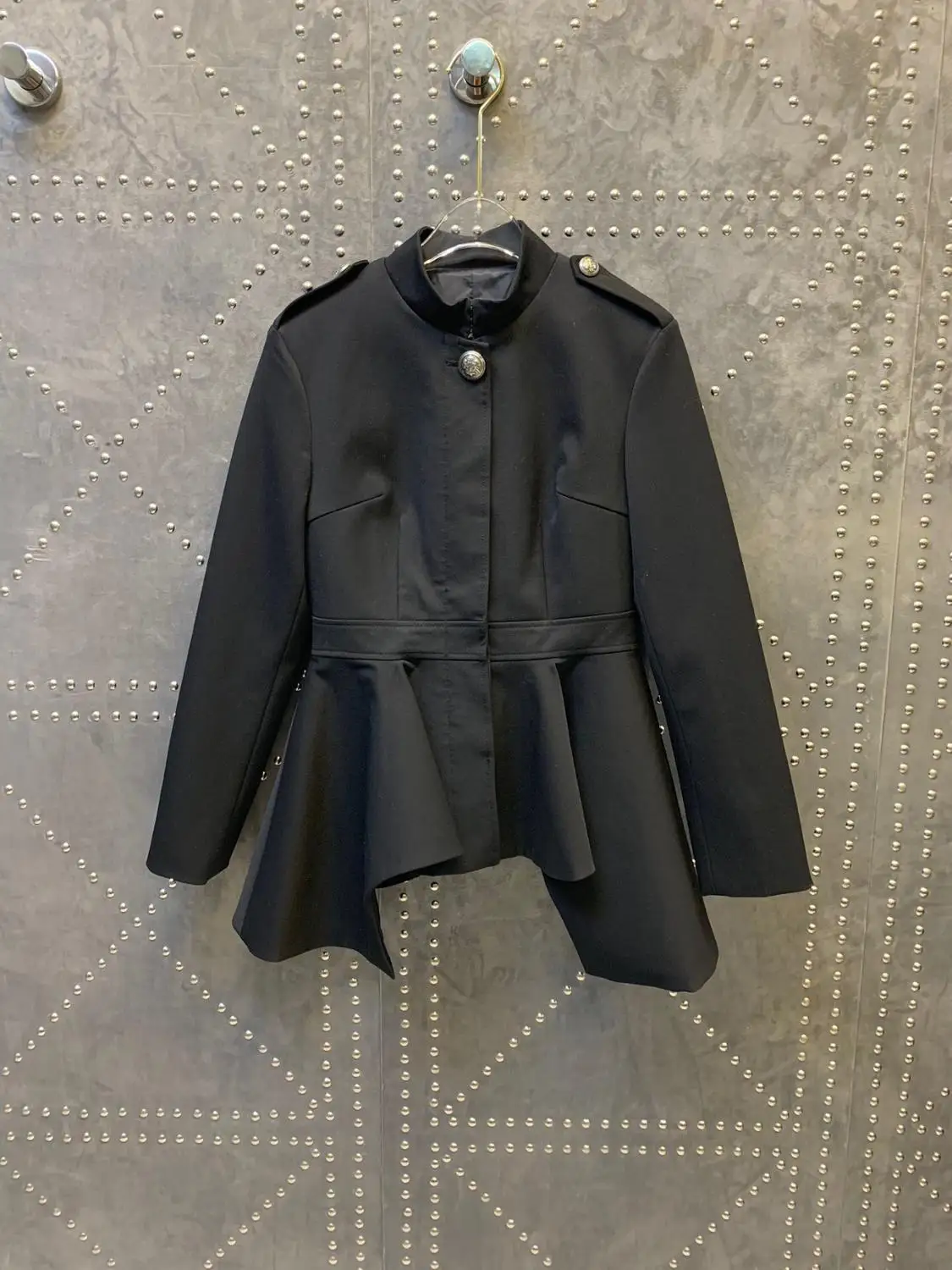 New Arrival Spring Women Clothes Fashion Asymmetrical High Waist Skirt Jacket Elegant Office Ladies Black Blazer - Цвет: Черный
