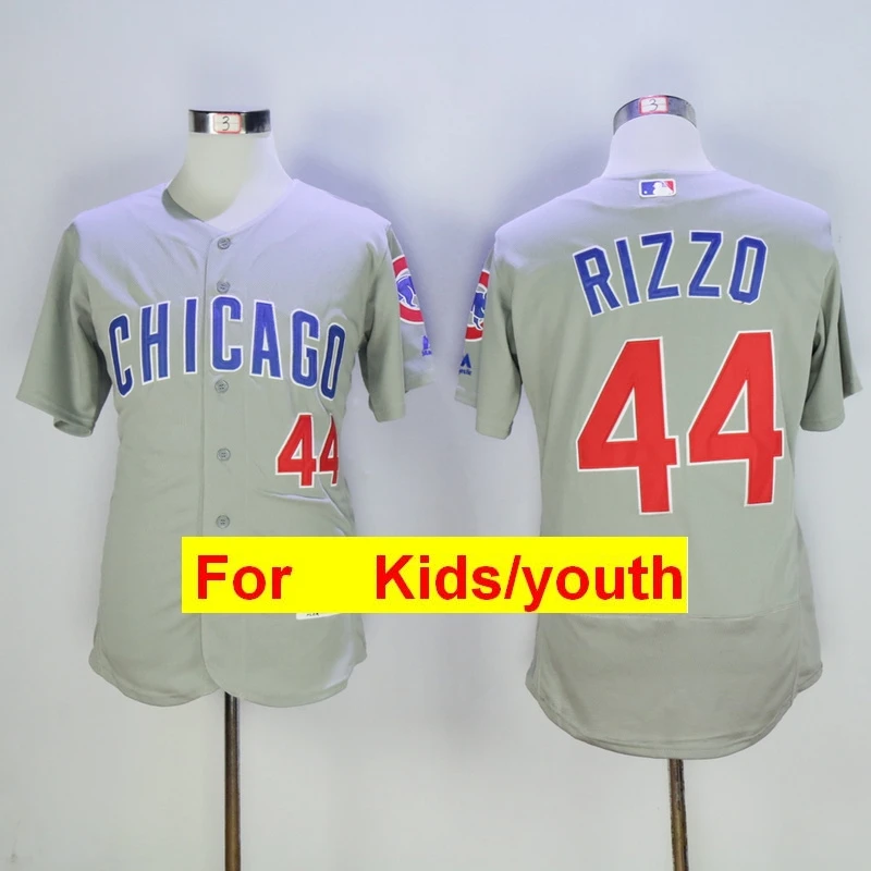 Молодежная майка Chicago Javier Baez Anthony Rizzo Kris Bryant Ryne Sandberg FLEX& Cool Base - Цвет: Небесно-голубой